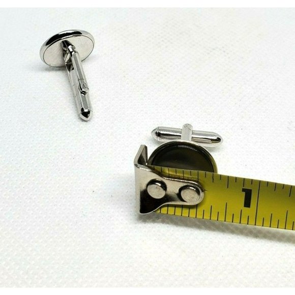 Smoke Pearl Gray Silver Tuxedo Studs Tux Cuff Links - Picture 7 of 8